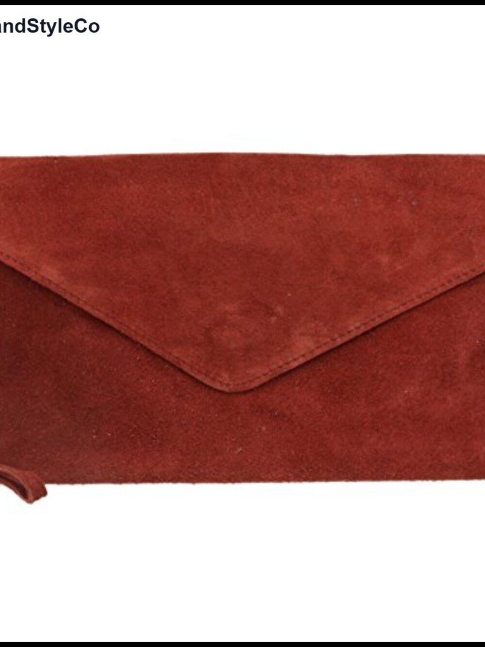 Genuine Suede Leather Envelope Clutch Crossbody Bag with Wrist Strap